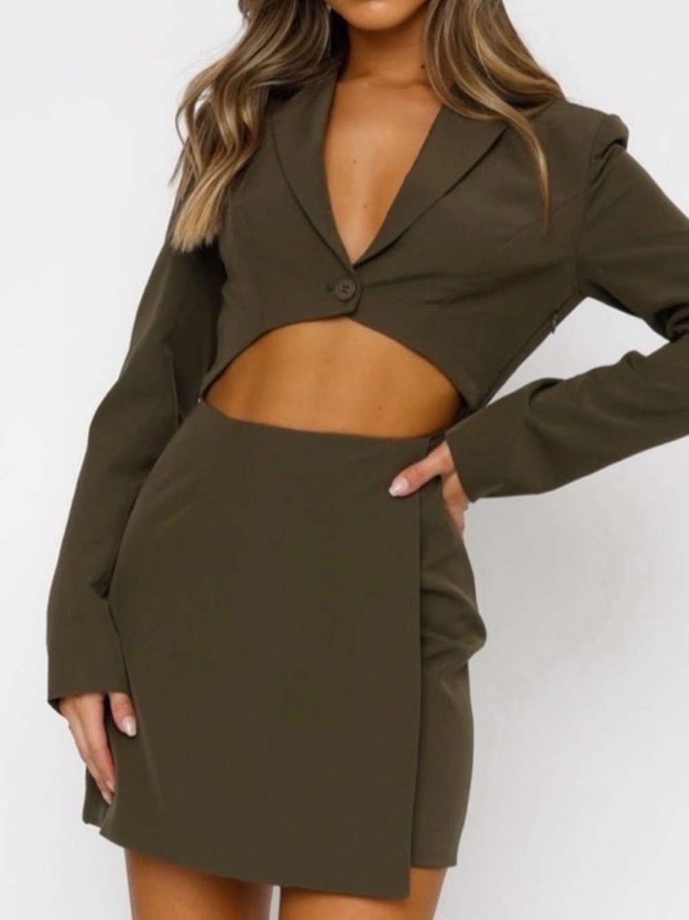 Olive blazer dress